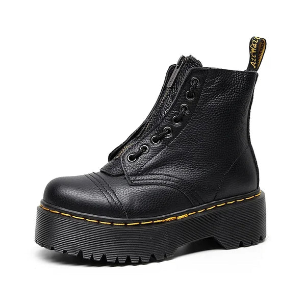 Botas Piel Altas con Plataforma Estilosas - Vestiria