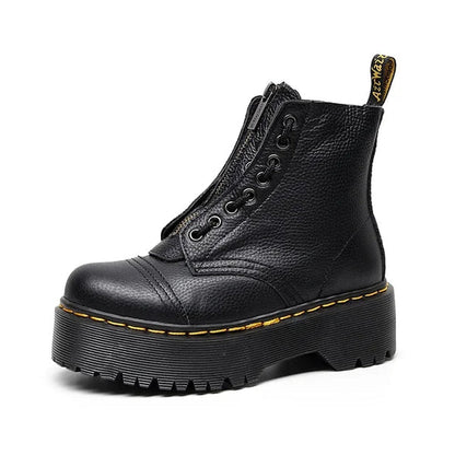 Botas Piel Altas con Plataforma Estilosas - Vestiria