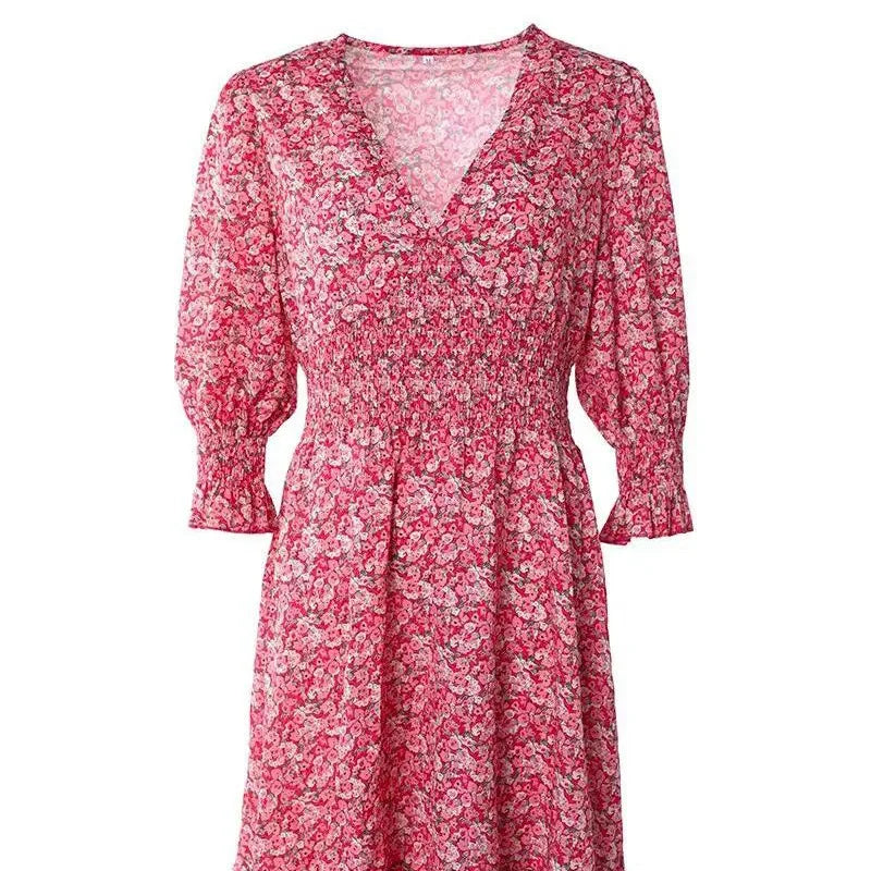 Vestido Elegante Manga Larga Escote V