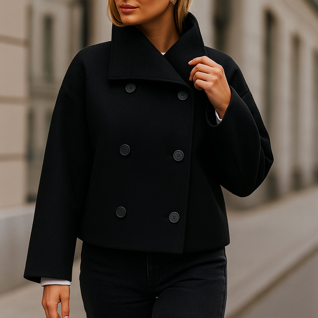 Chaqueta Mujer Corta Abrochada Doble Botón - Vestiria