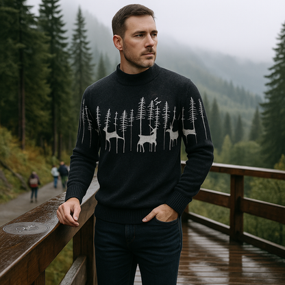 Jerséis Hombre Cuello Alto Invierno Acogedor