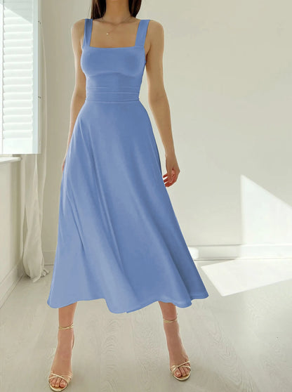 Vestido de Tirantes Anchos Feminino