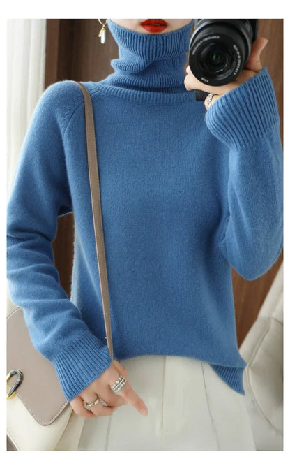 Sudadera de lana suave cuello alto