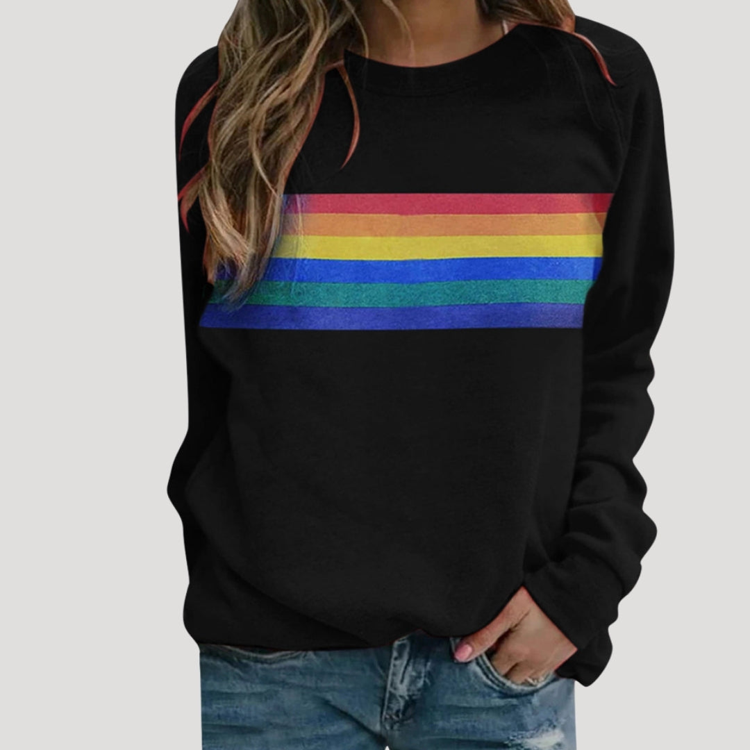 Sudadera Mujer Colorida Estampado Arcoíris