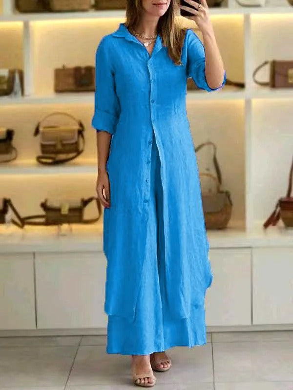 Vestido Lino Ligero y Pantalones Comfort