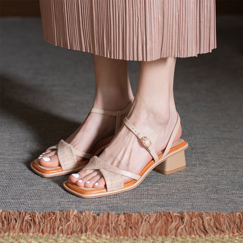 Sandalias de tacón alto abiertas elegantes - Vestiria