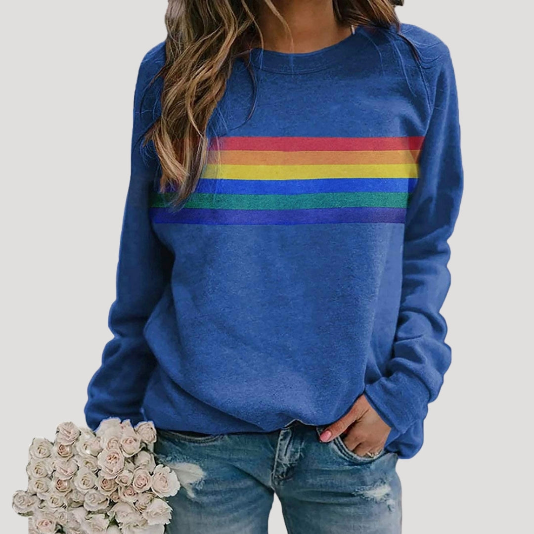 Sudadera Mujer Colorida Estampado Arcoíris