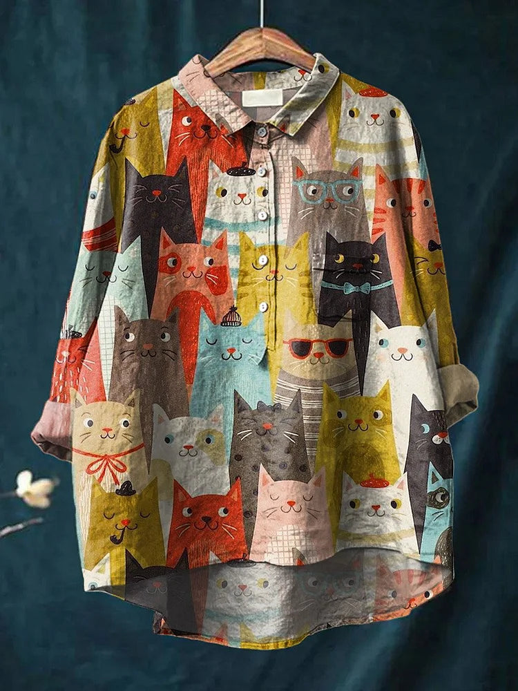 Camisa grande de algodón perros divertida