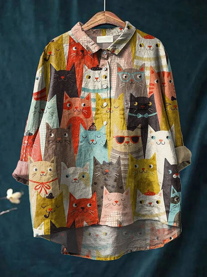 Camisa grande de algodón perros divertida