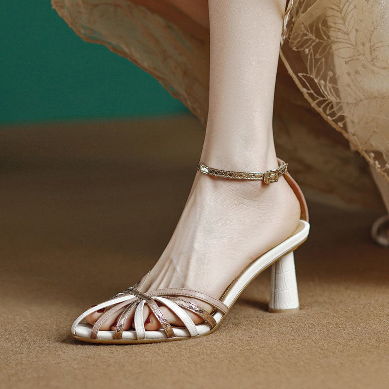 Sandalias de Verano con Tacón Alto Elegantes - Vestiria