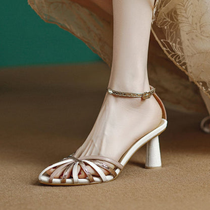 Sandalias de Verano con Tacón Alto Elegantes - Vestiria