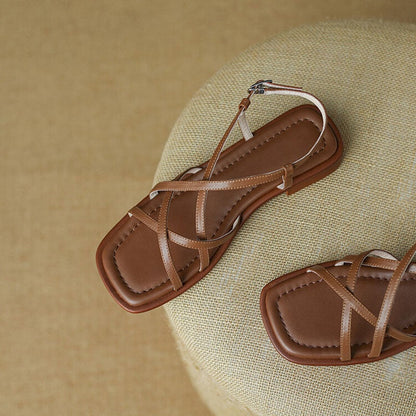 Sandalias de Verano con Tacón Ancho y Puntera Abierta