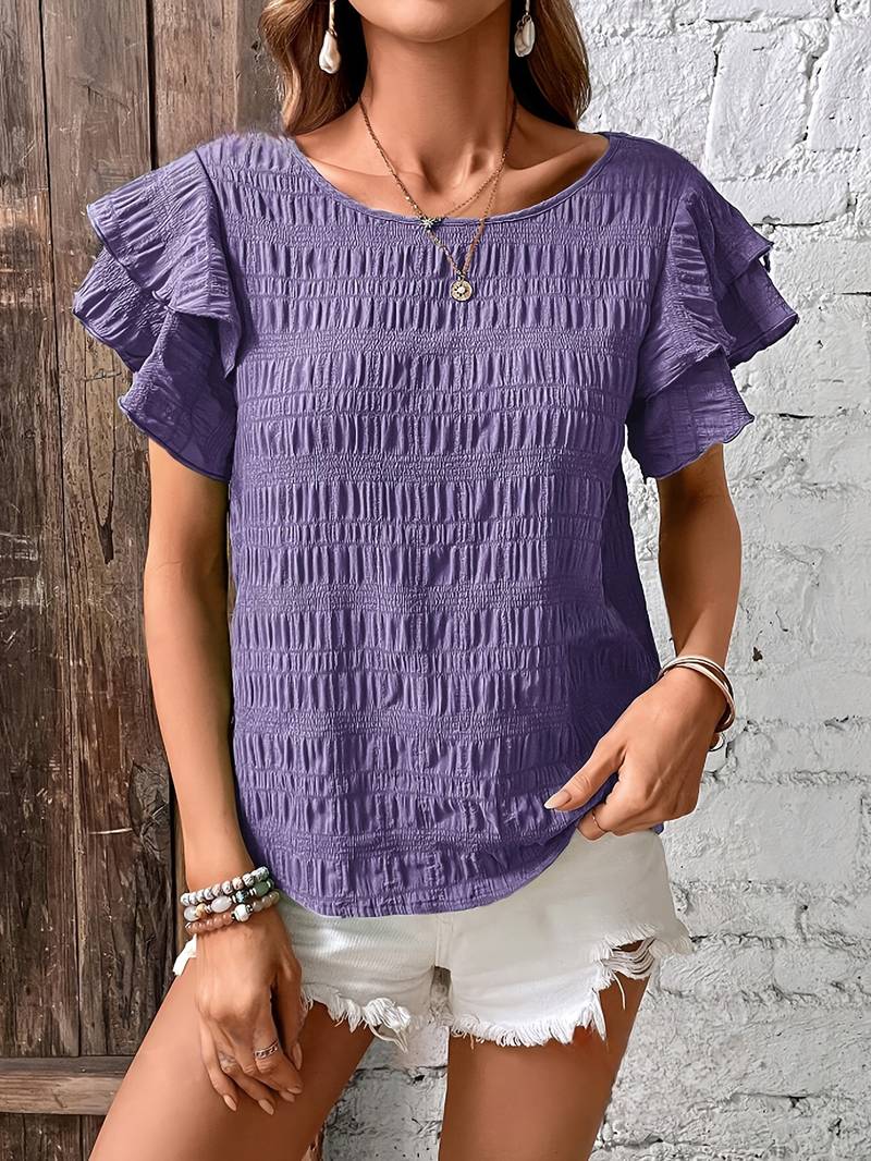 Blusa Floral Capas Volantes Femenina