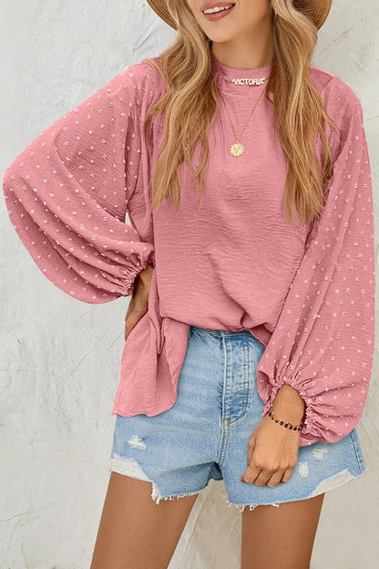 Blusa Lunares Elegante Manga Larga - Vestiria