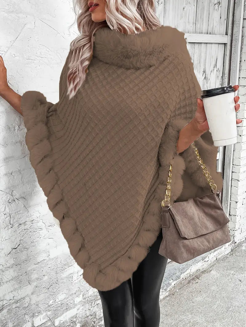 Jersey Poncho Punto Suave Femenino