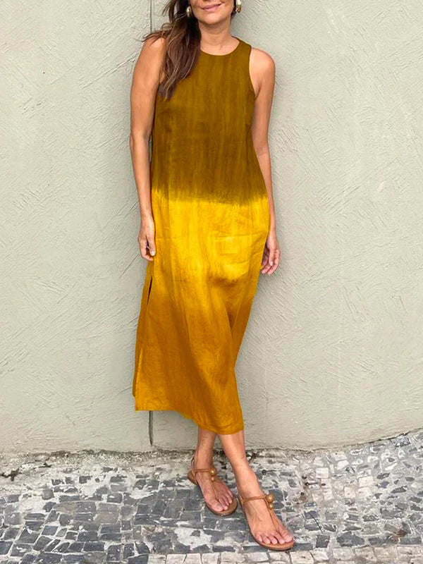 Vestido Largo de Verano sin Mangas Estampado