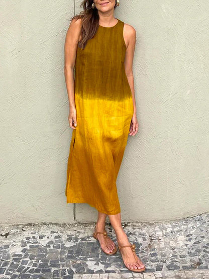 Vestido Largo de Verano sin Mangas Estampado