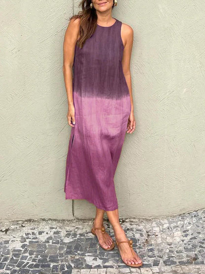 Vestido Largo de Verano sin Mangas Estampado