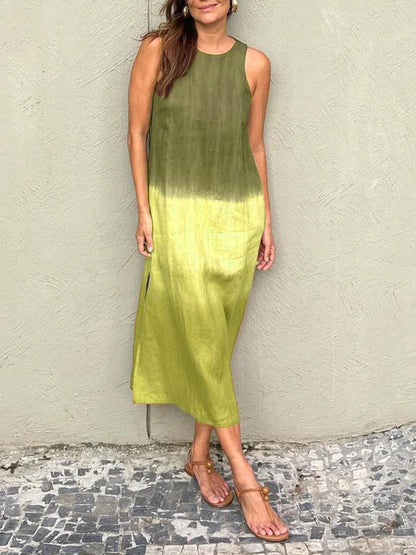 Vestido Largo de Verano sin Mangas Estampado