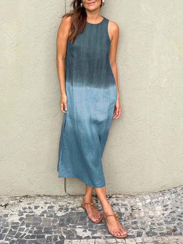 Vestido Largo de Verano sin Mangas Estampado