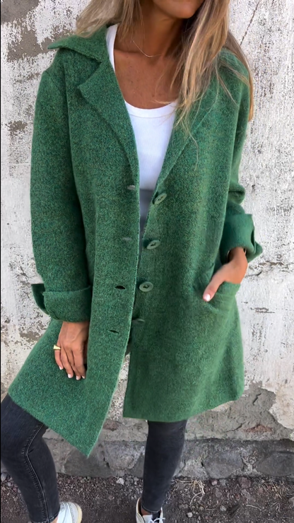 Abrigo Mujer Corto Botones Elegante