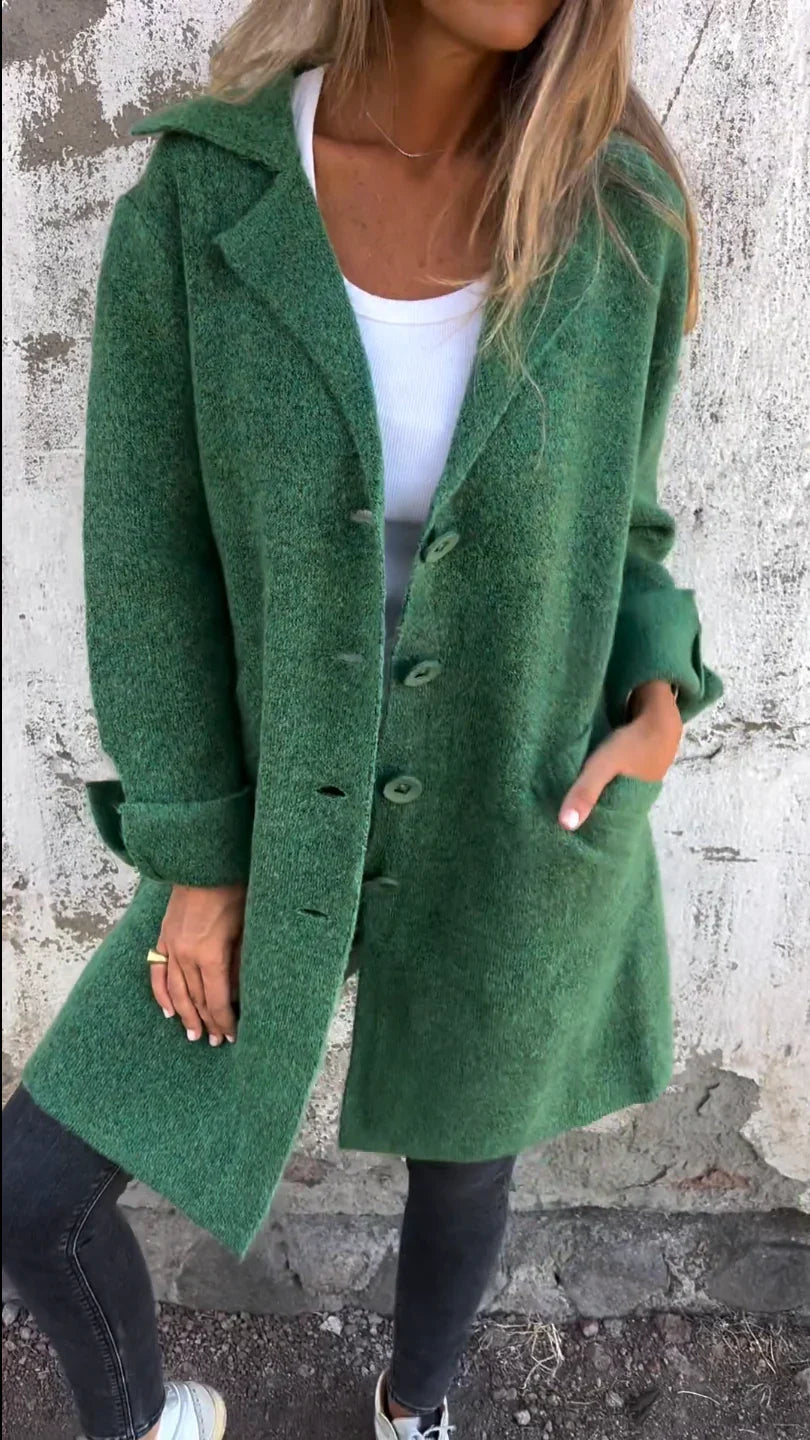 Abrigo Impermeable Cuello Solapa Mujer