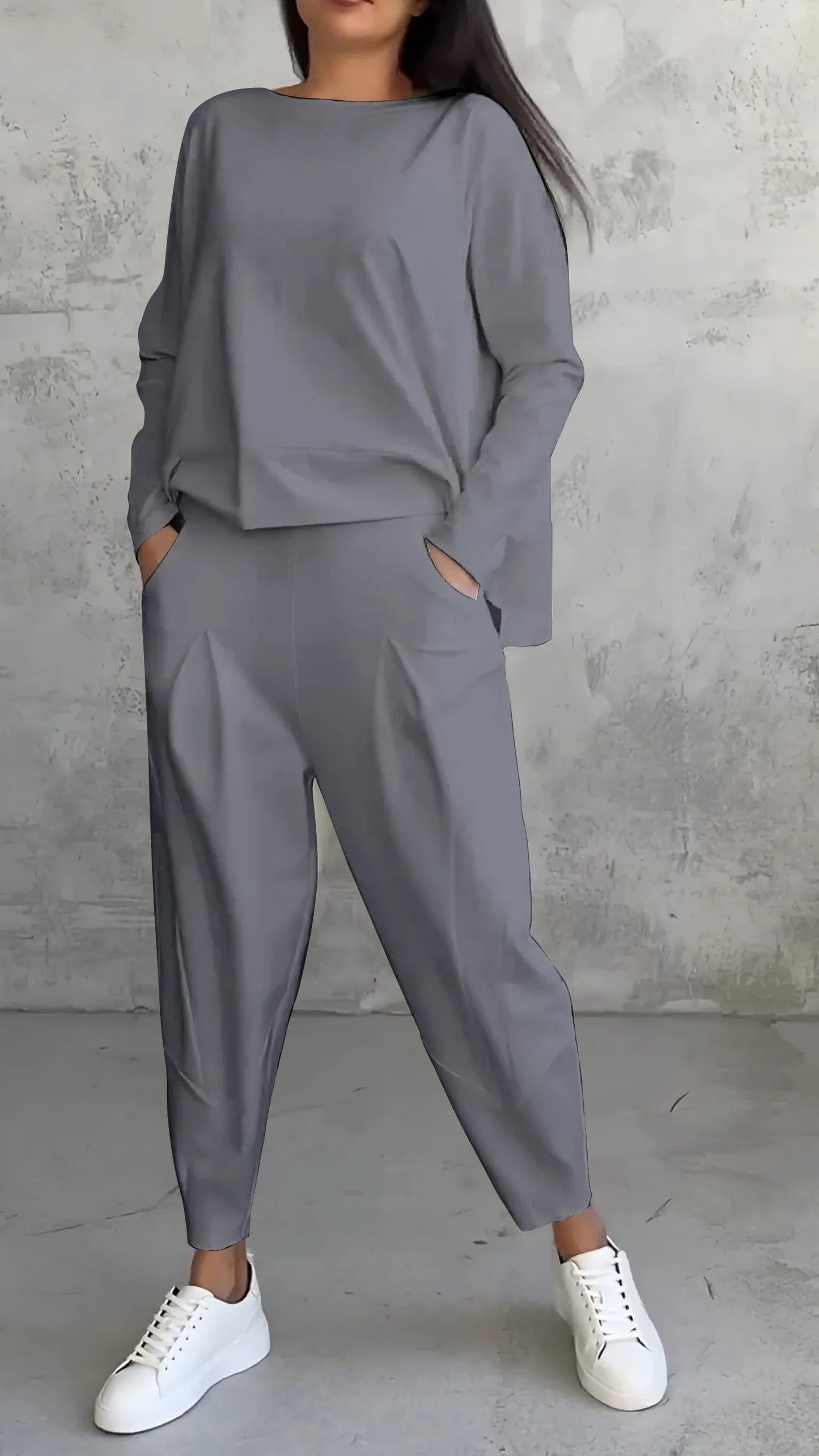 Chaquetilla Mujer Cuello Redondo Pantalón Largo
