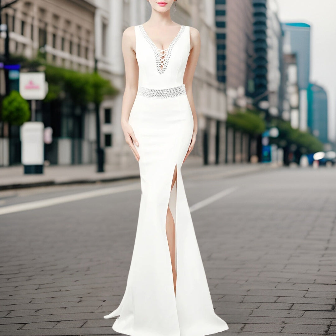 Vestido de Noche Elegante sin Espalda