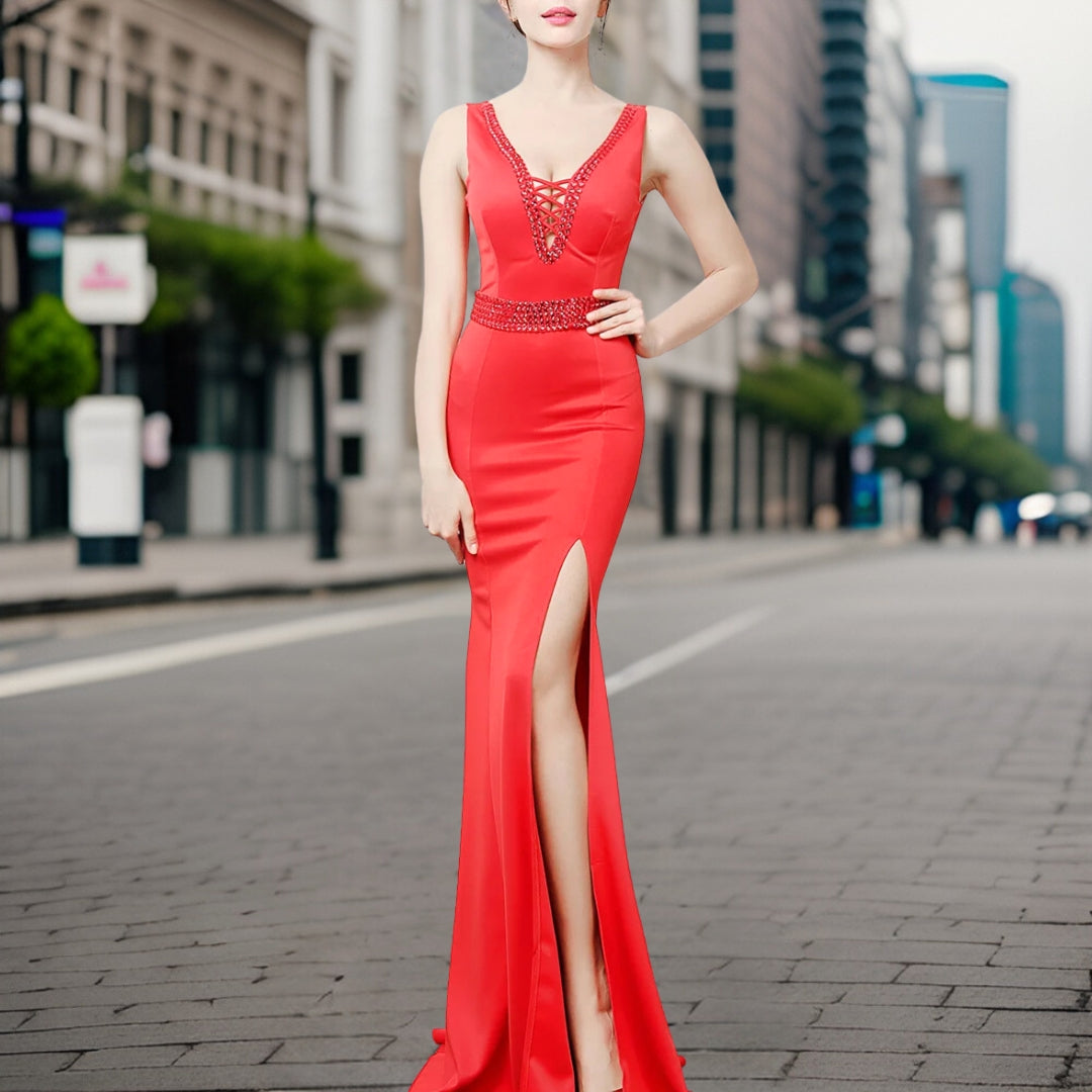 Vestido de Noche Elegante sin Espalda