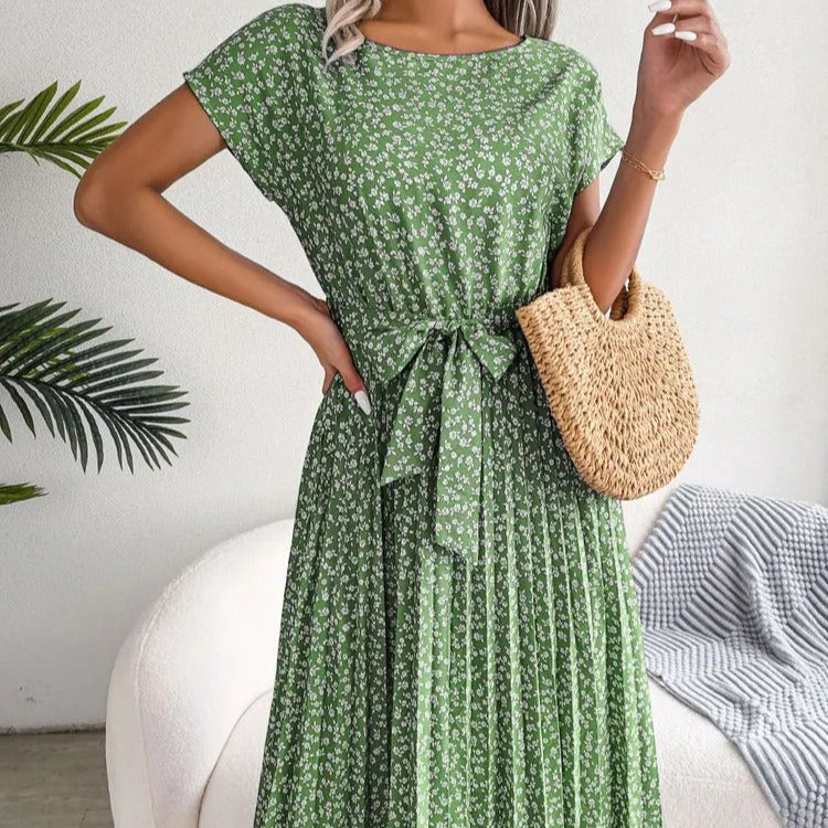 Vestido Mujer Florado Falda Midi Estilo Chic