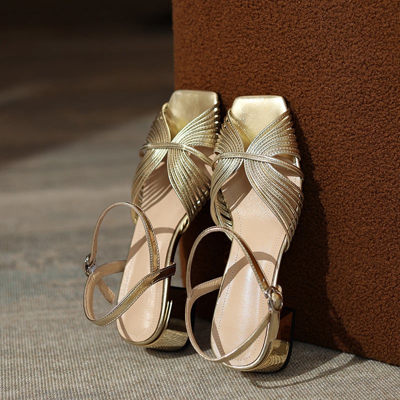 Sandalias Tacón Abierto Mujer Elegantes