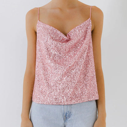 Top de Mujer Brillante con Lentejuelas