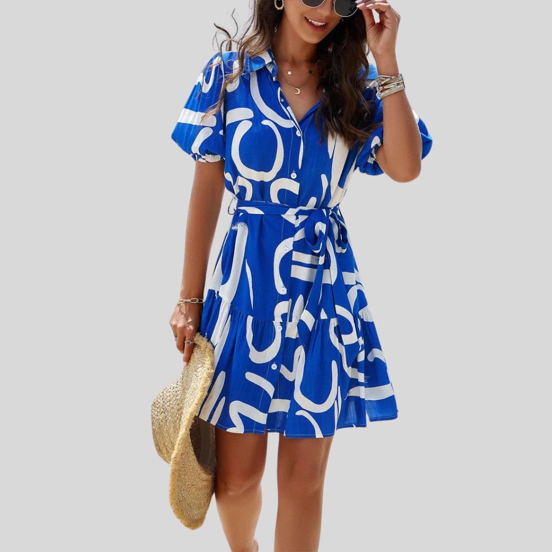 Vestido Camisero Estampado Floral Moderno