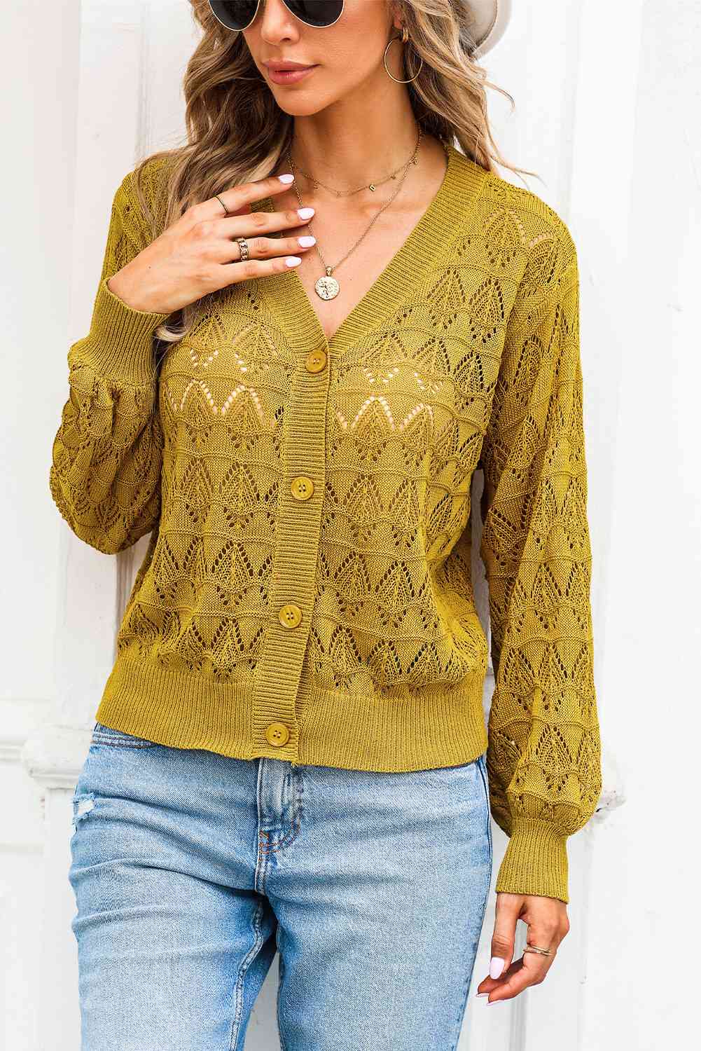 Chaqueta de punto elegante cuello alto