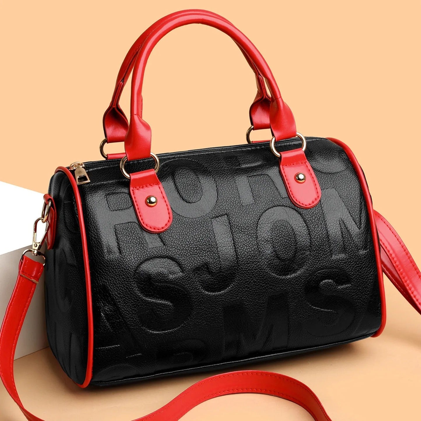 Bolso Mujer Piel Sintética Estampado Relieve Elegante - Vestiria