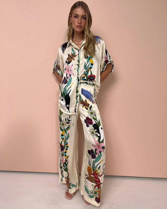 Pantalones Florales Mujer Estilo - Vestiria