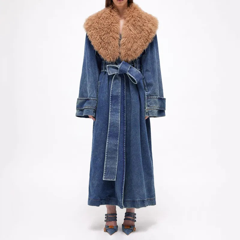 Abrigo Vaquero Mujer Moda Invierno - Vestiria