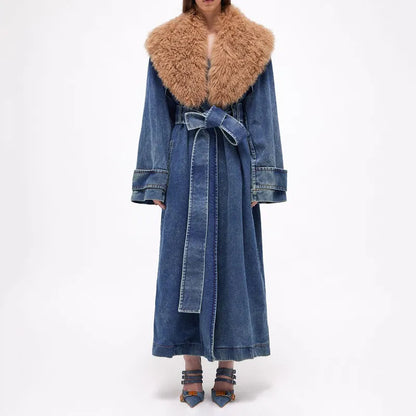 Abrigo Vaquero Mujer Moda Invierno - Vestiria
