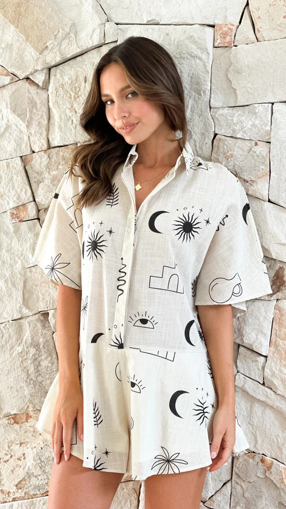 Mono Corto Estampado Mujer Primavera