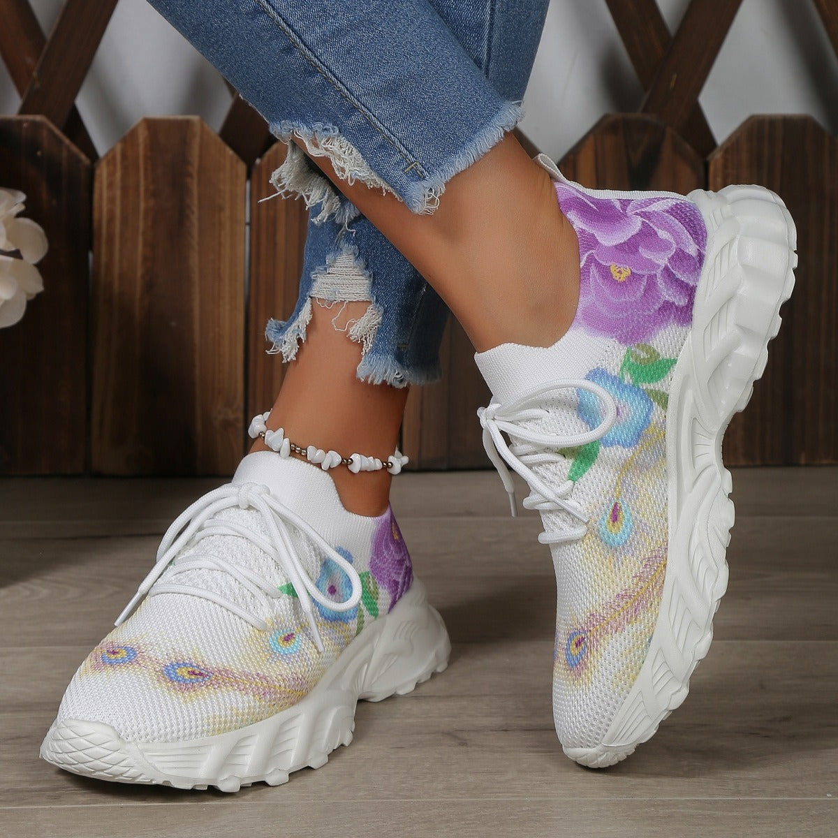 Zapatillas Mujer Estampado Floral Frescas