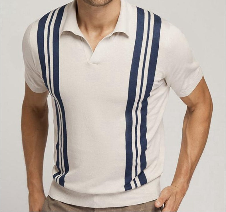 Camisa Polo Hombre Clásica Rayas Delgadas - Vestiria