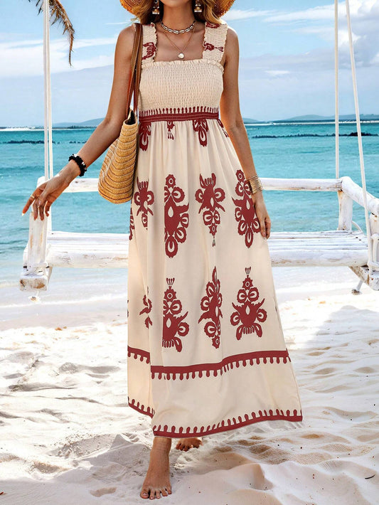 Vestido Boho Estampado Mujer con Tirantes - Vestiria