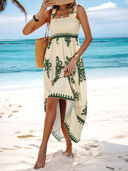 Vestido Boho Estampado Mujer con Tirantes
