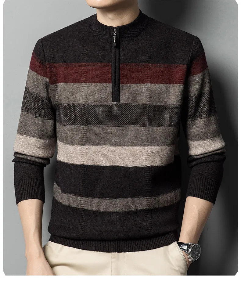 Jersey de punto a rayas hombre clásico
