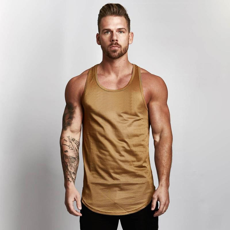 Camiseta deportiva sin mangas transpirable hombre