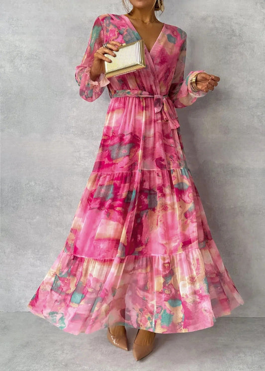 Vestido maxi floreado ligero y elegante mujer - Vestiria