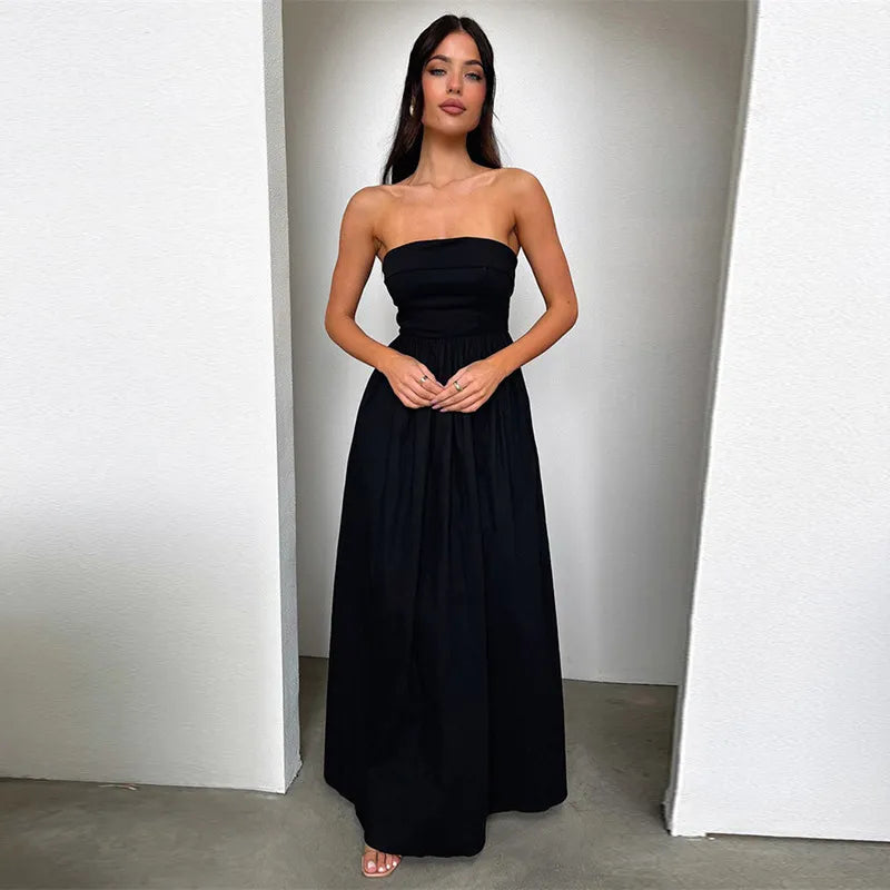Vestido Largo Elegante con Hombros al Descubierto Floral - Vestiria