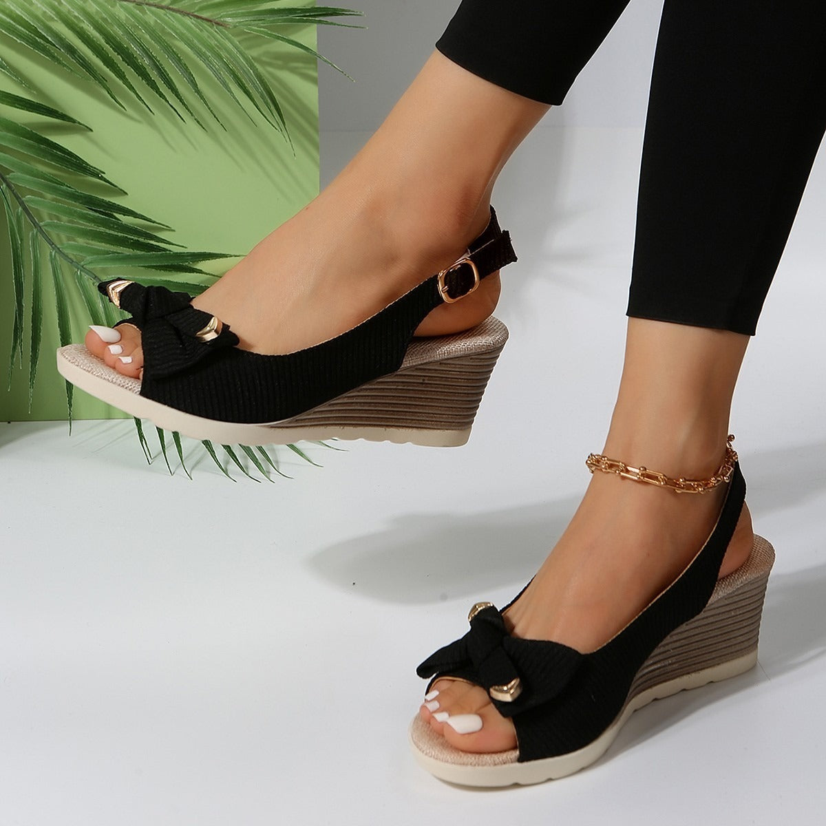Sandalias Mujer Plataforma Lazo Elegantes