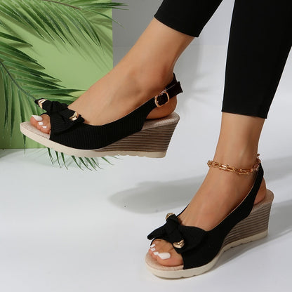 Sandalias Mujer Plataforma Lazo Elegantes