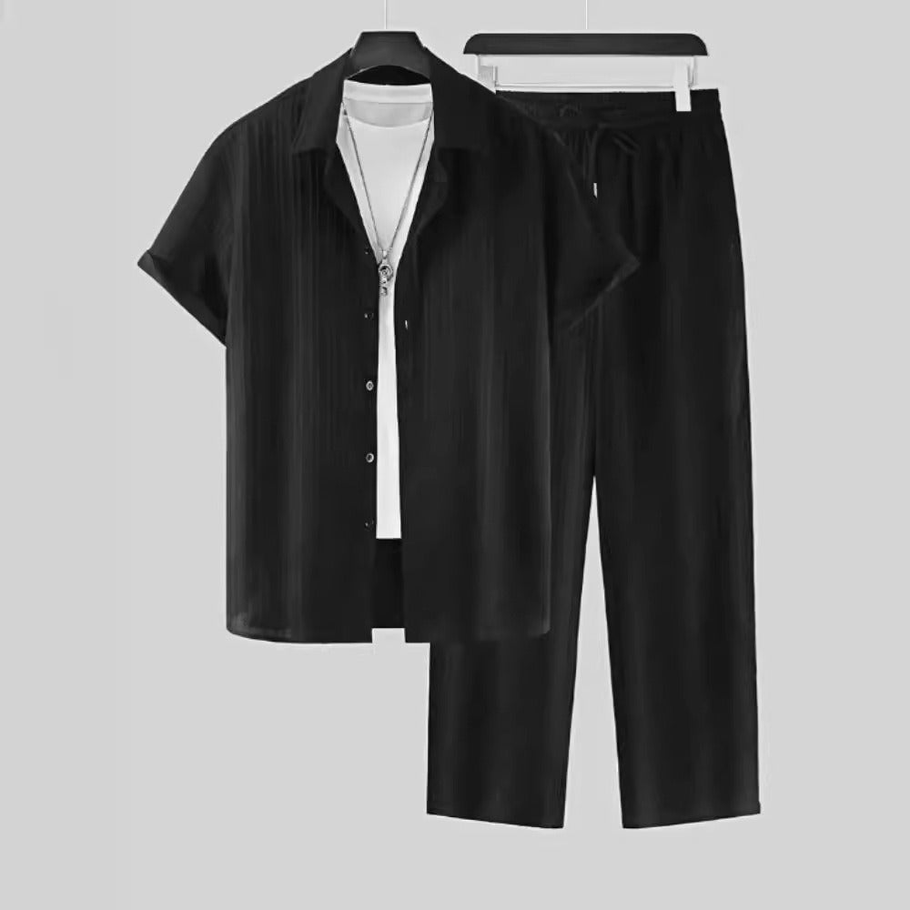 Pantalones Hombre Plisados Estilo Casual